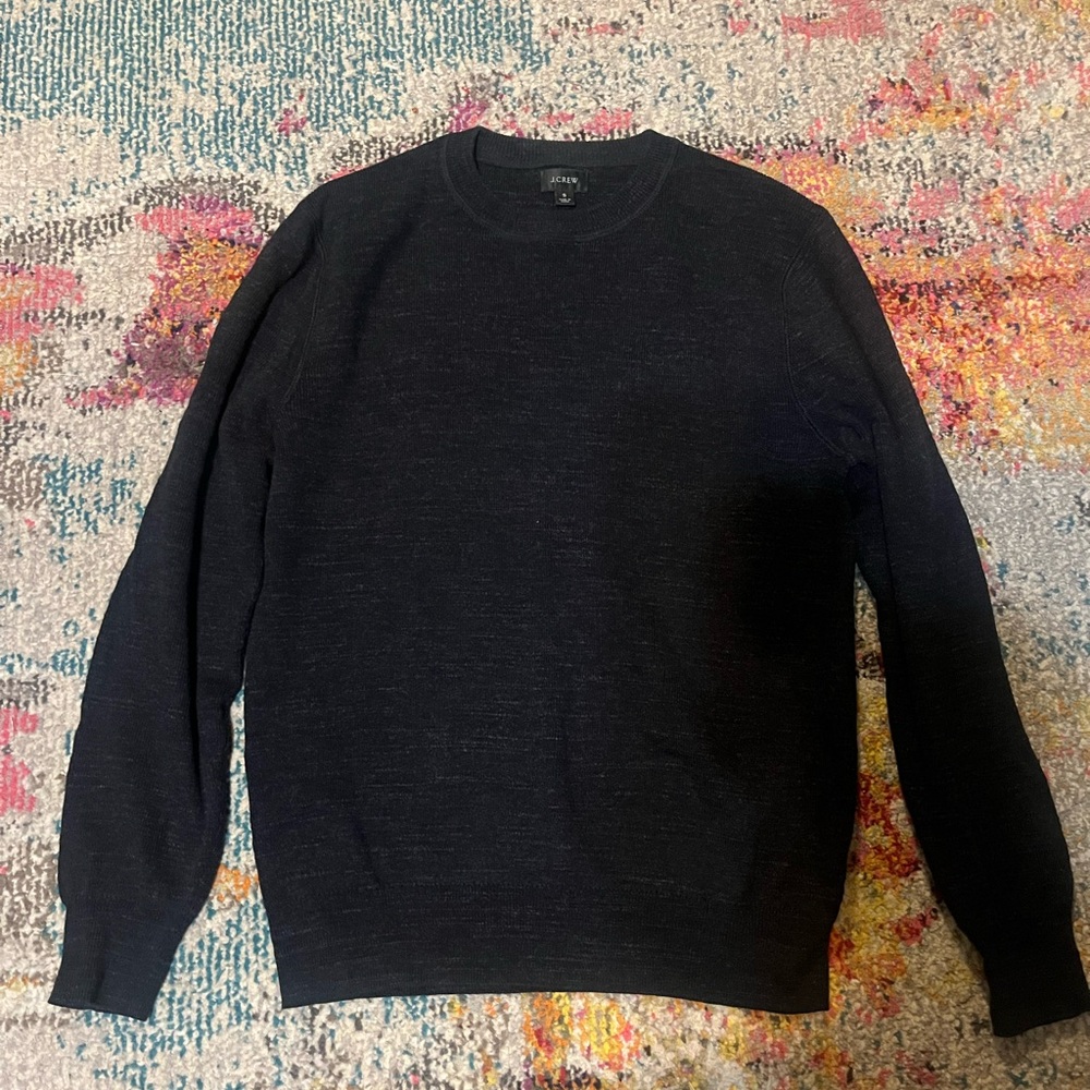 J. Crew Black Crewneck Sweater Classic Knit